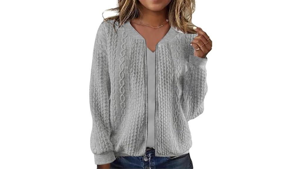cozy zip up jacket with pockets