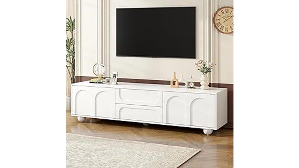 cream tv stand with drawers