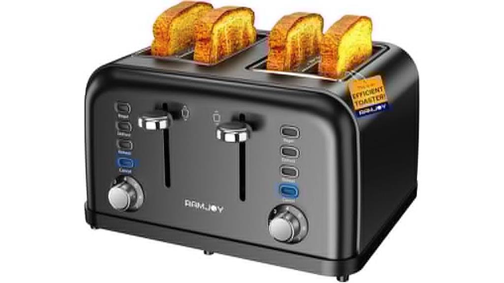 dual control black toaster