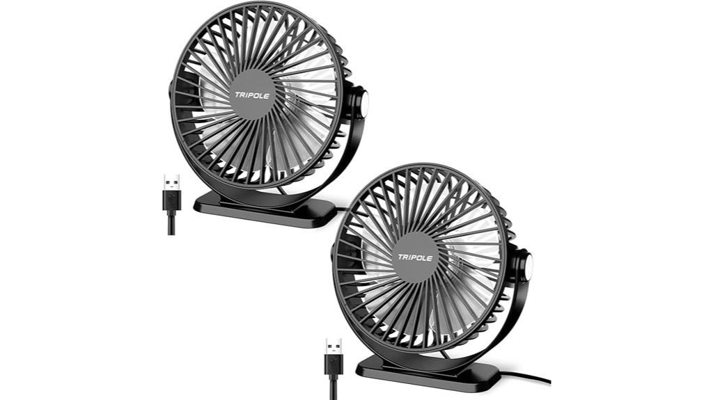 dual usb desk fans