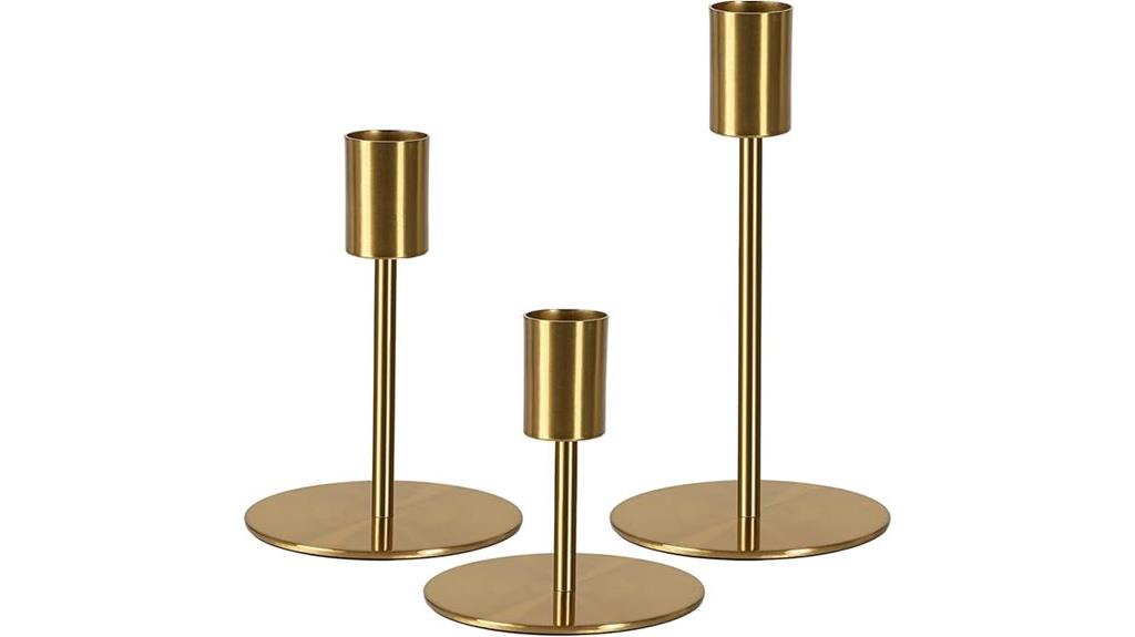 elegant brass candle holders