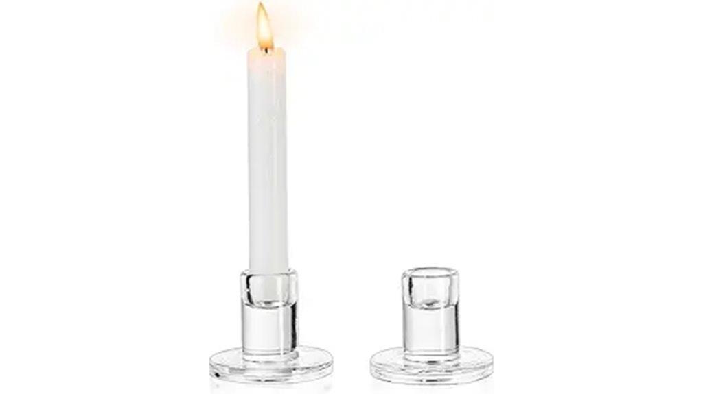 elegant glass candle holders