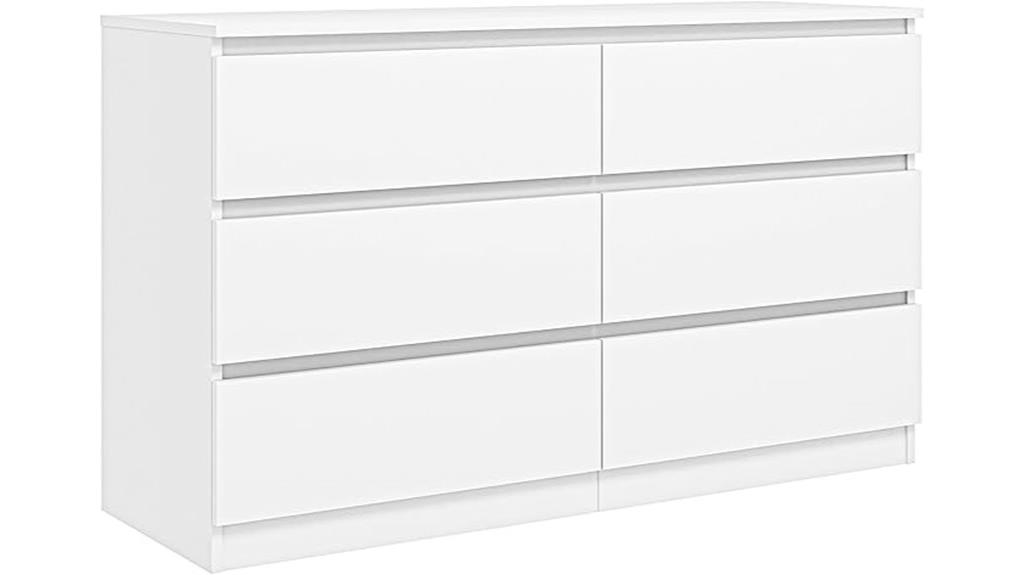 elegant six drawer dresser