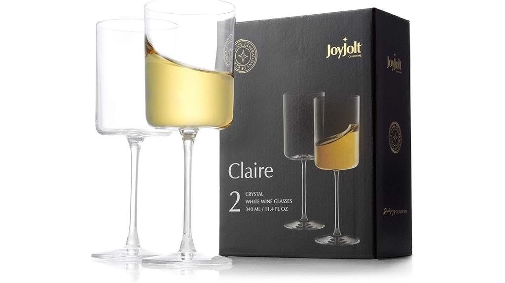 elegant white wine glasses