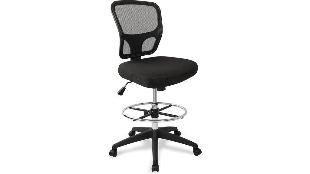 ergonomic armless drafting chair