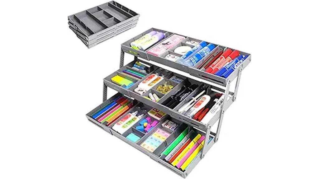 expandable tiered drawer organizer