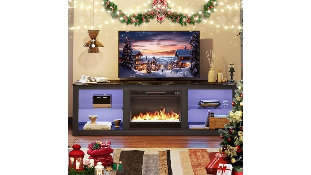 fireplace tv stand 75