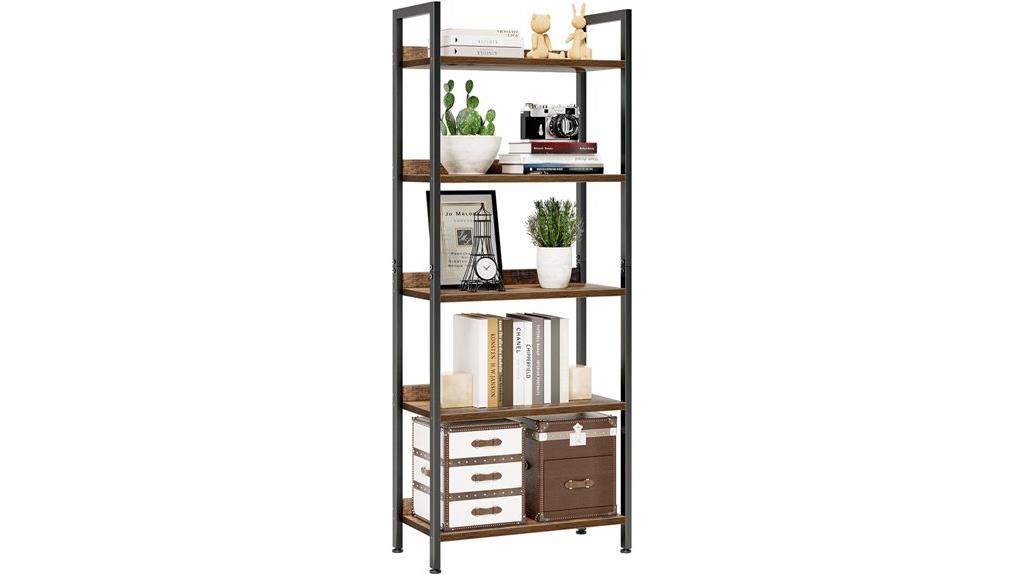 five tier bookshelf organizer