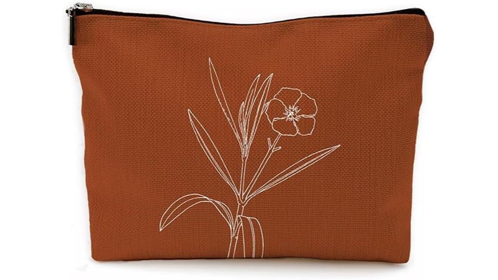 floral minimalist makeup bag