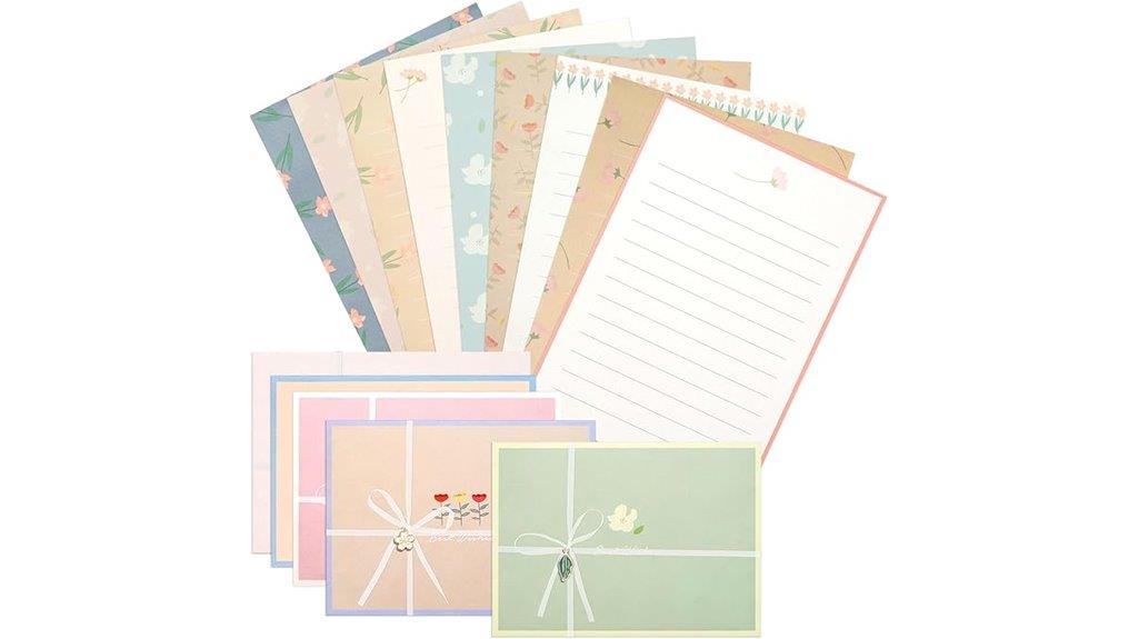 floral stationery paper set