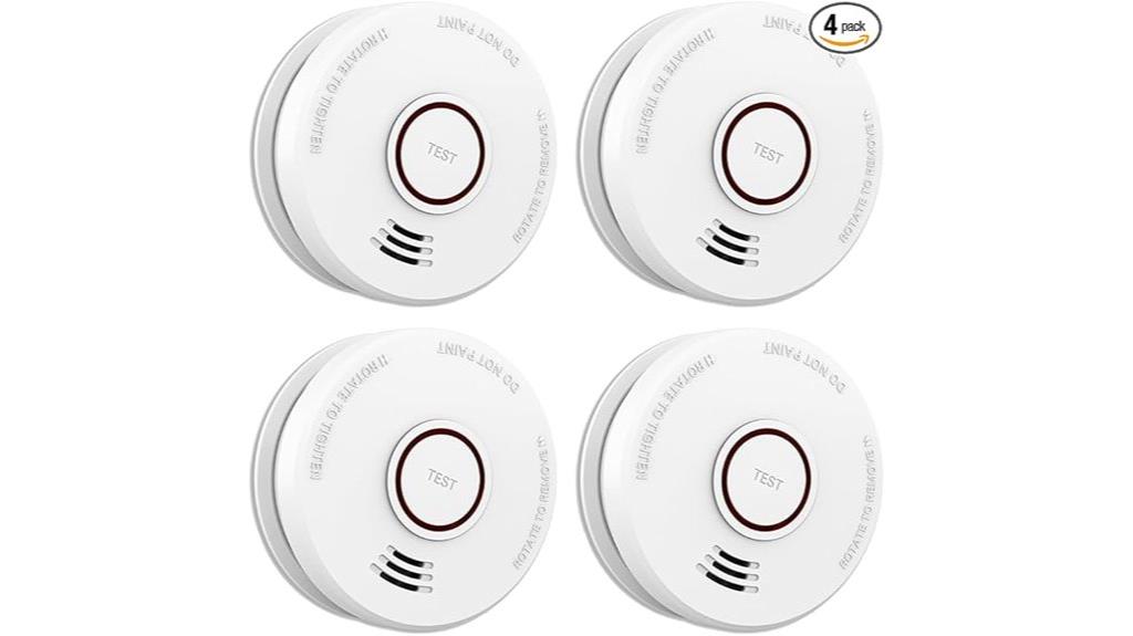 four smoke detector alarms