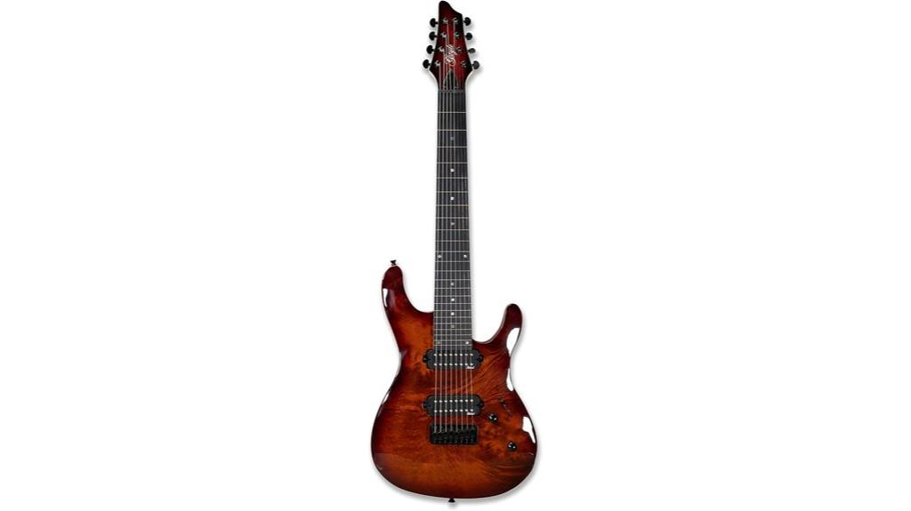fretless eight string electric guitar