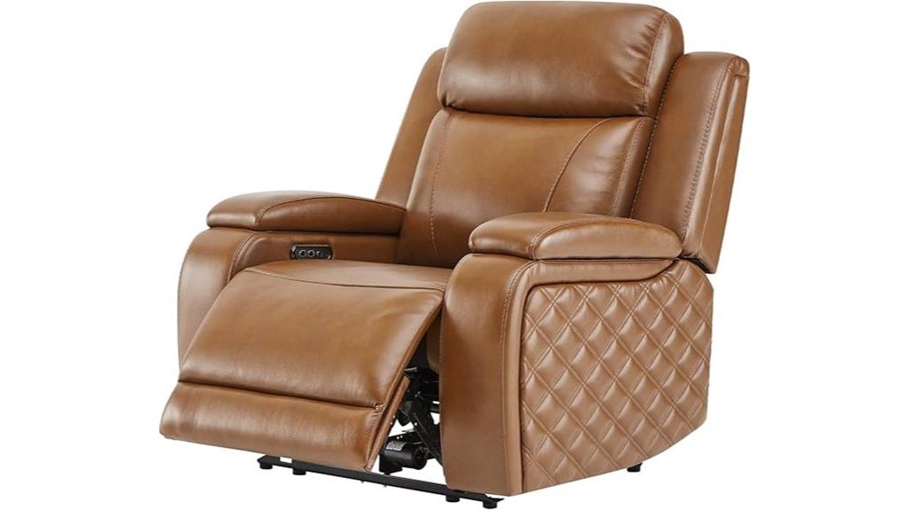 genuine leather power recliner