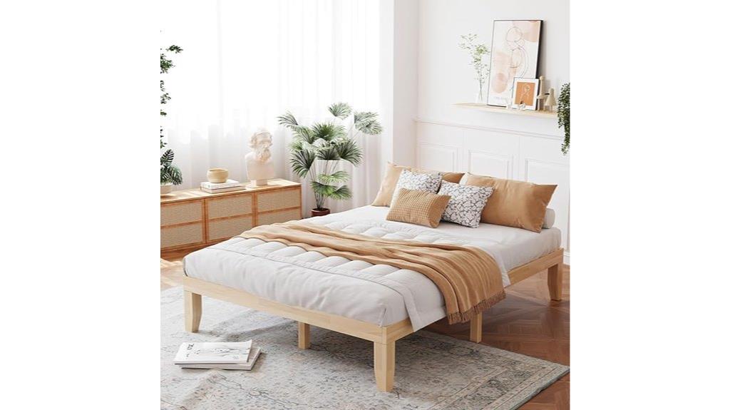 giantex queen wood bed