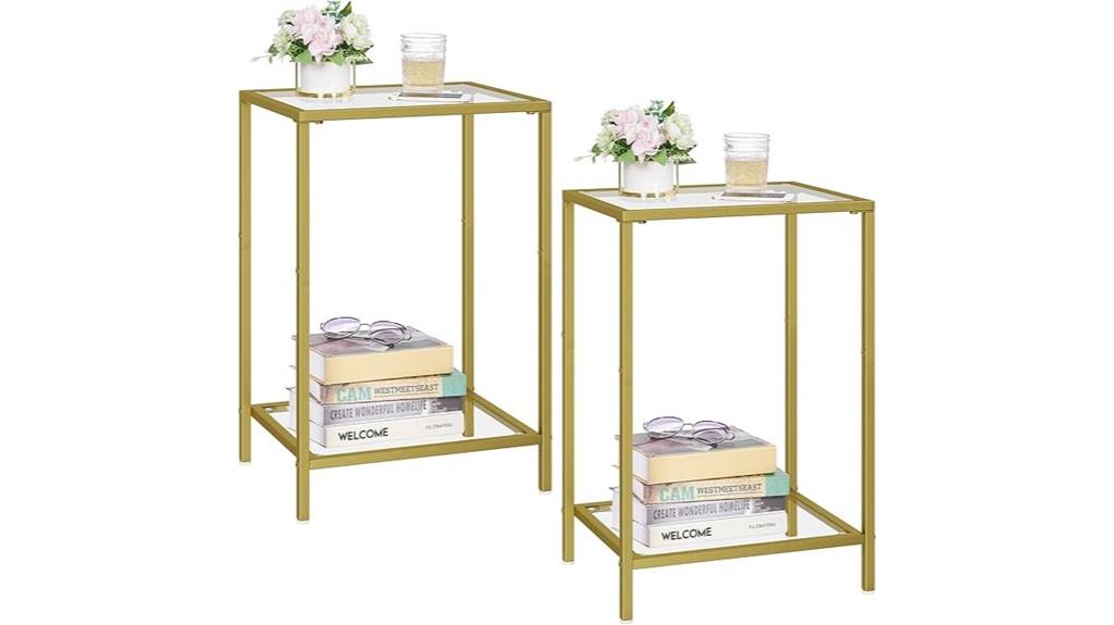 glass side tables set