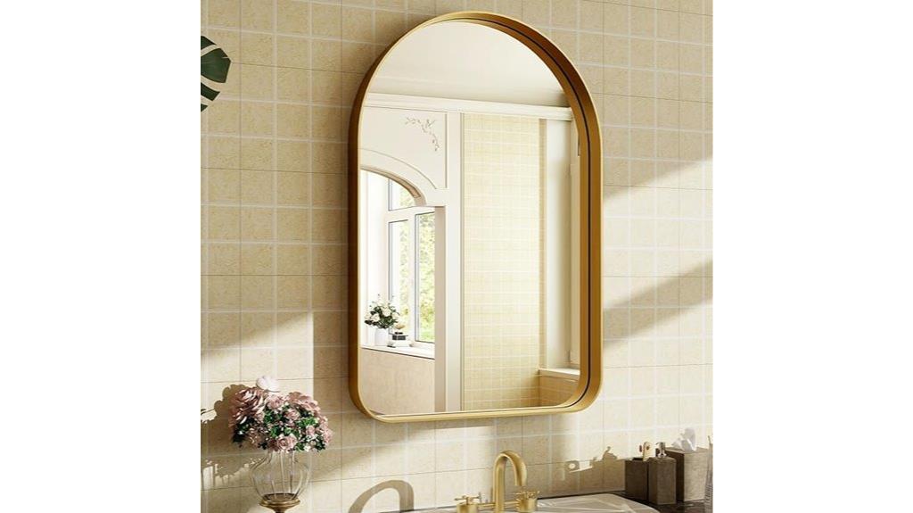gold framed arched mirror