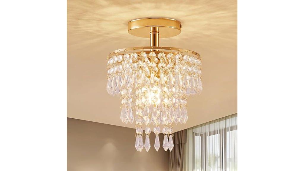 gold mini crystal chandelier