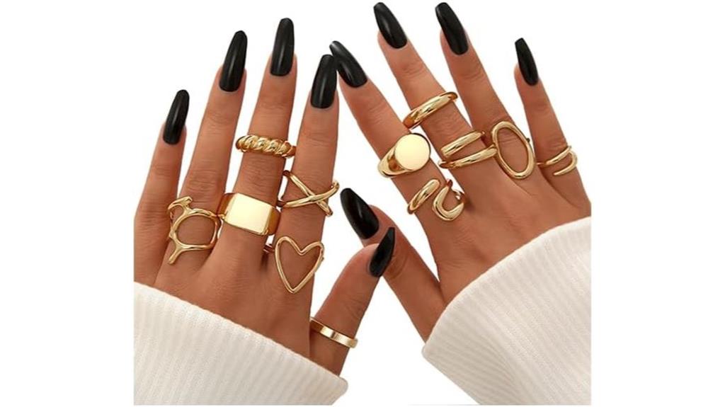 gold stackable rings set