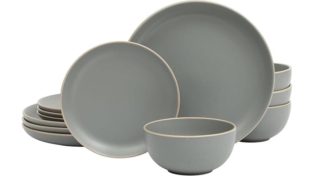 grey matte dinnerware set