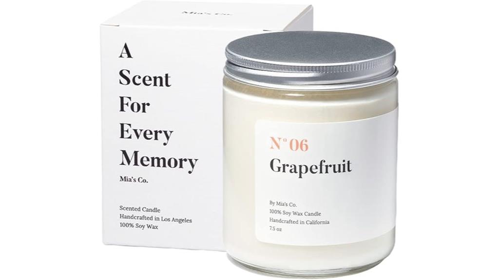 handmade grapefruit scented candle