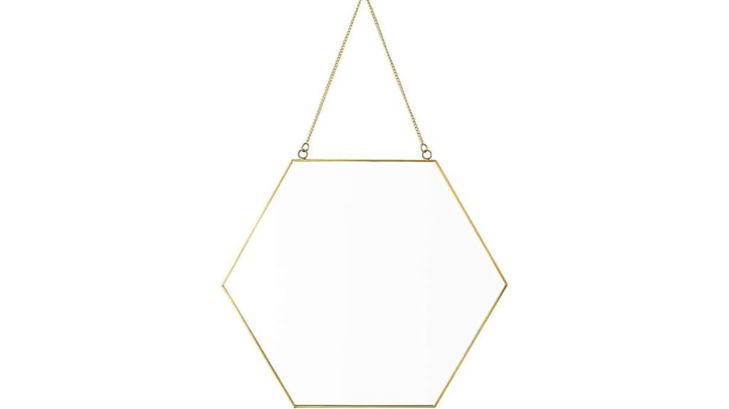 hexagon shaped wall mirror