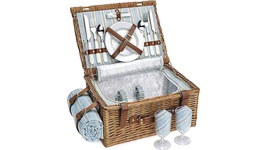 insulated picnic basket set