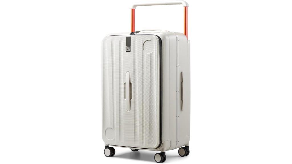 ivory white hard shell suitcase