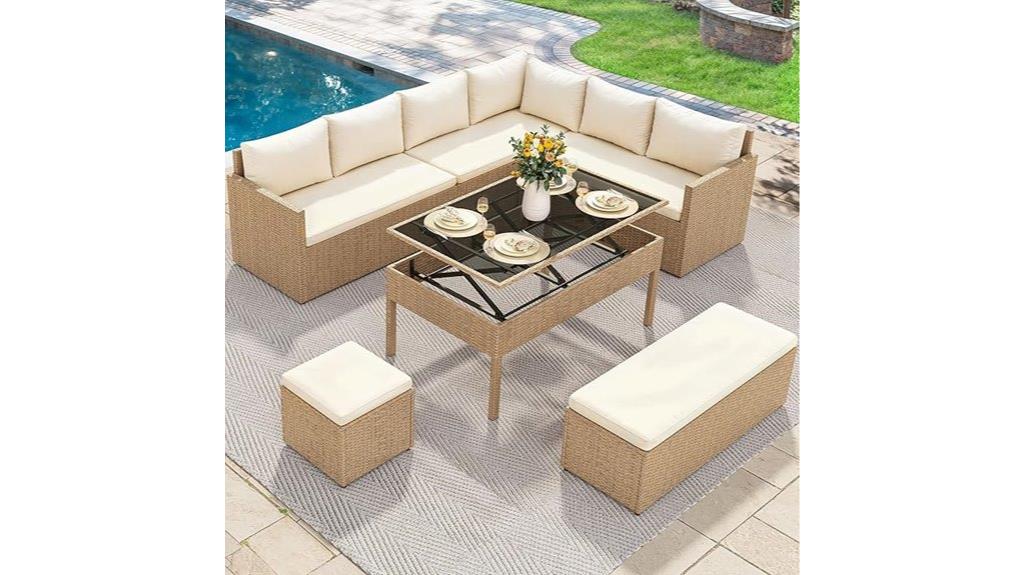 l shaped patio furniture set