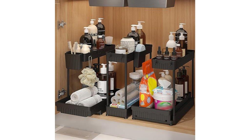 l shaped under sink organizers