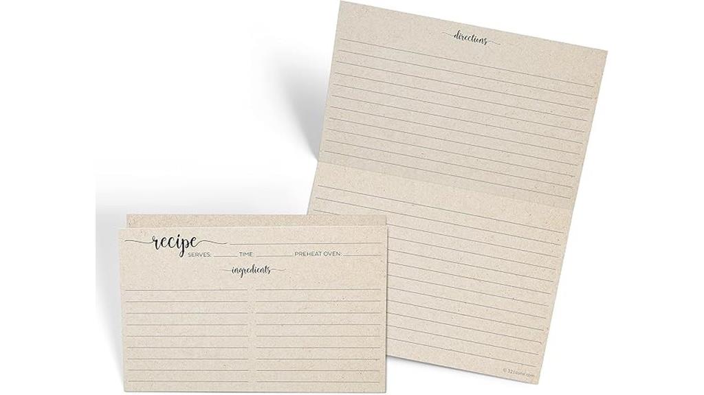 large set of recipe cards