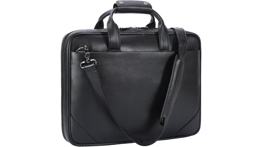 leather laptop crossbody briefcase