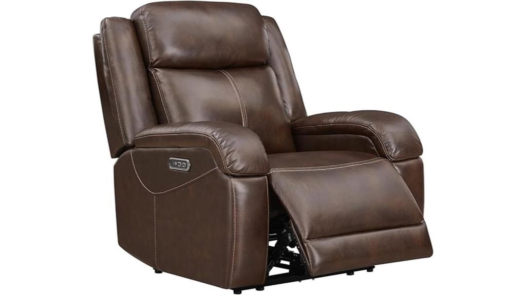 leather power recliner chair