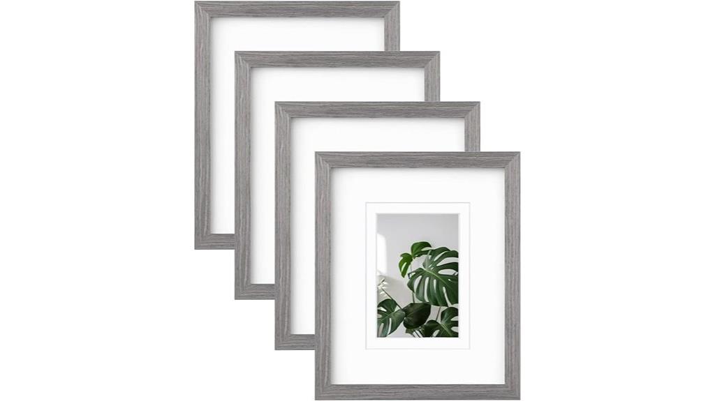 light grey wooden frames