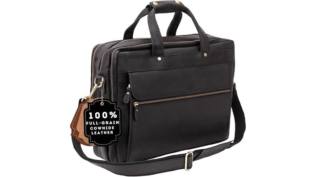 luxorro men s leather briefcase