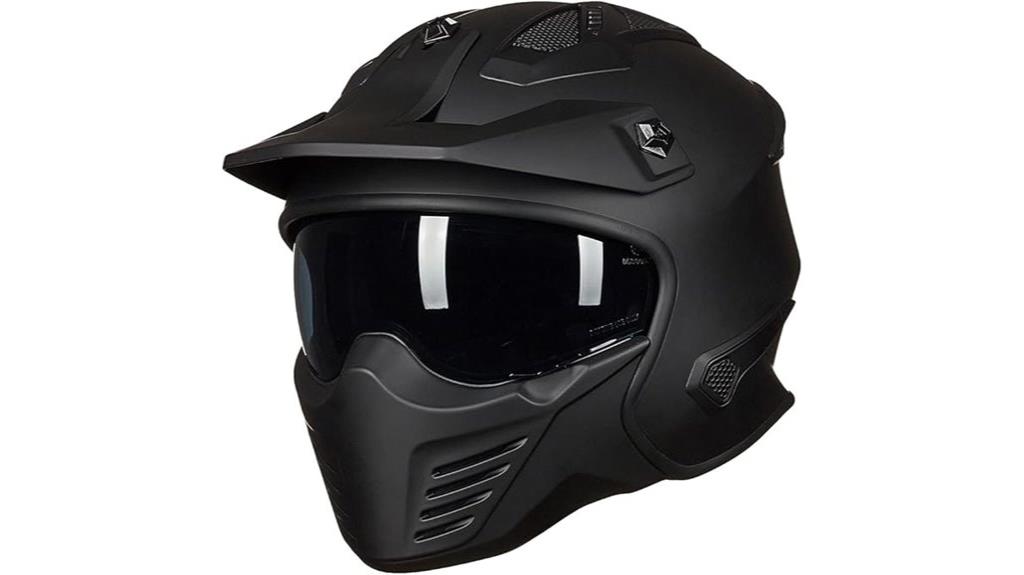 matte black open face helmet