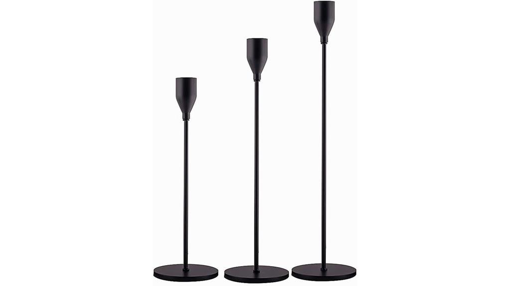 matte black taper candle holders