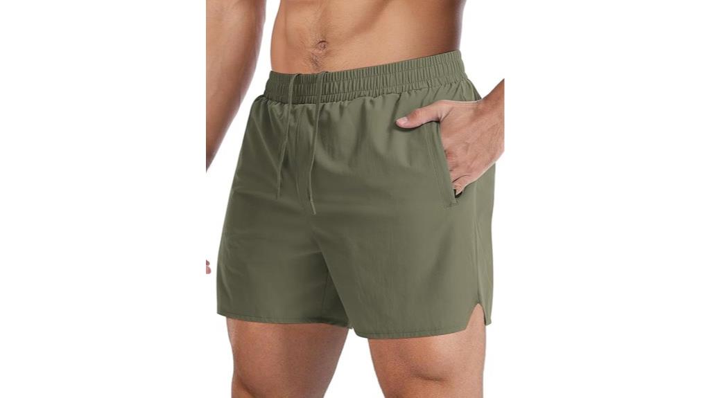 men s workout shorts zipped pockets