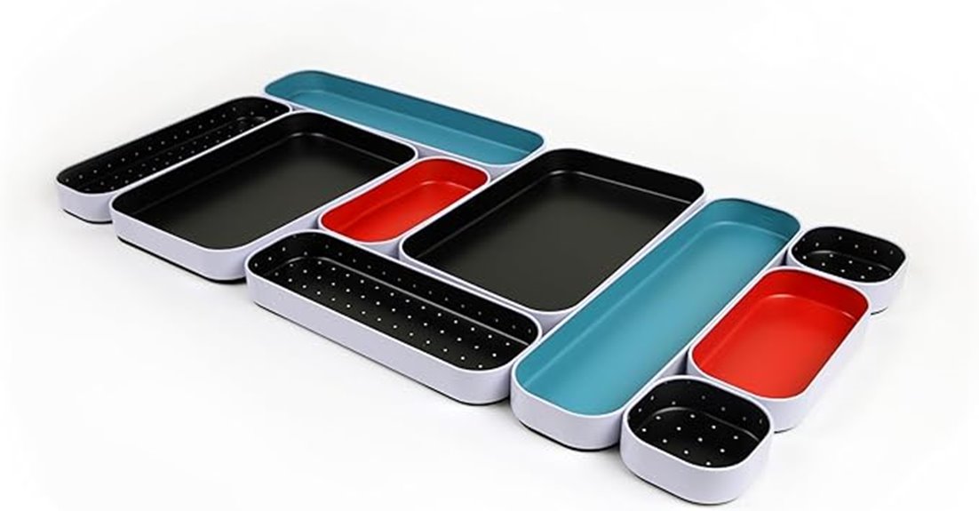 metal organizer tray set