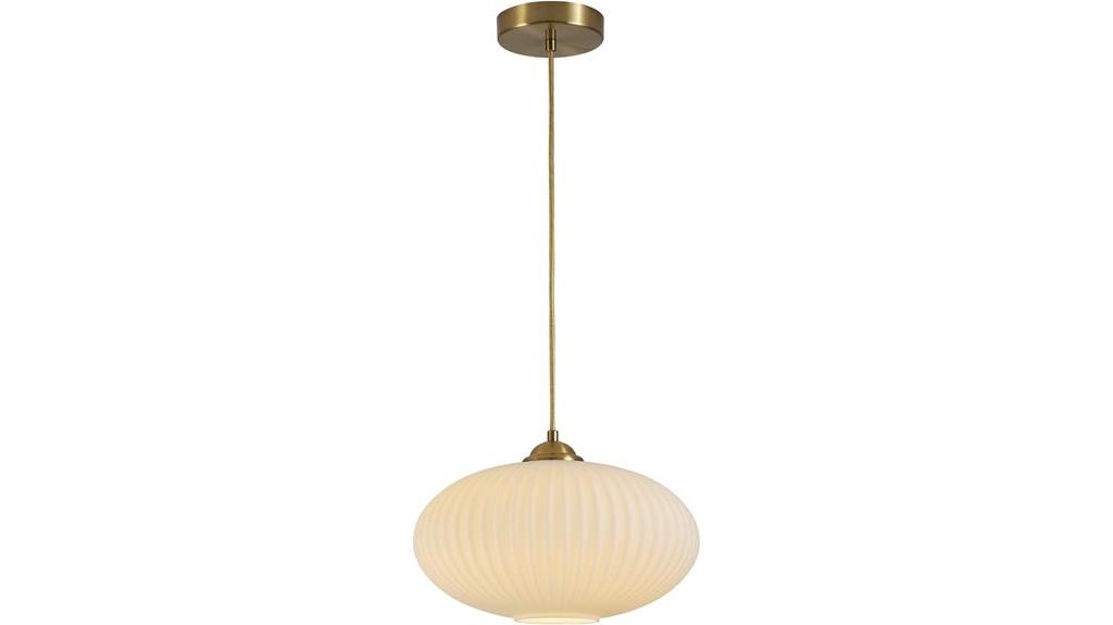 mid century gold pendant
