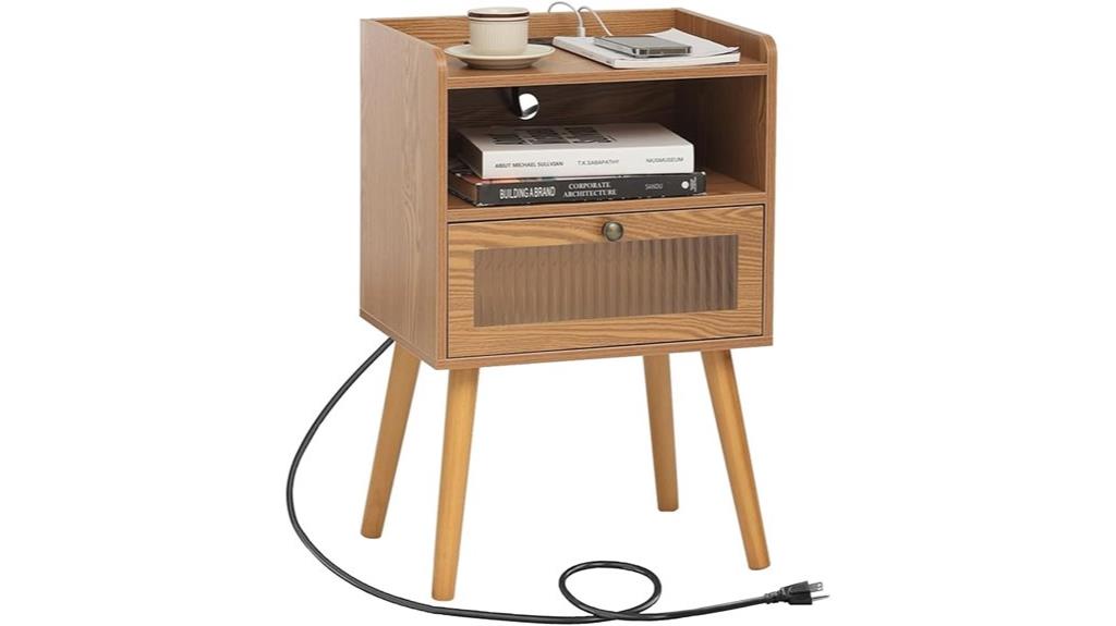 mid century nightstand charger