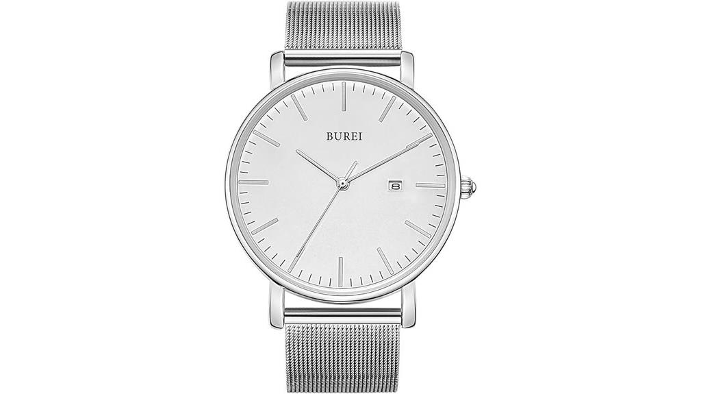 minimalist analog calendar watch