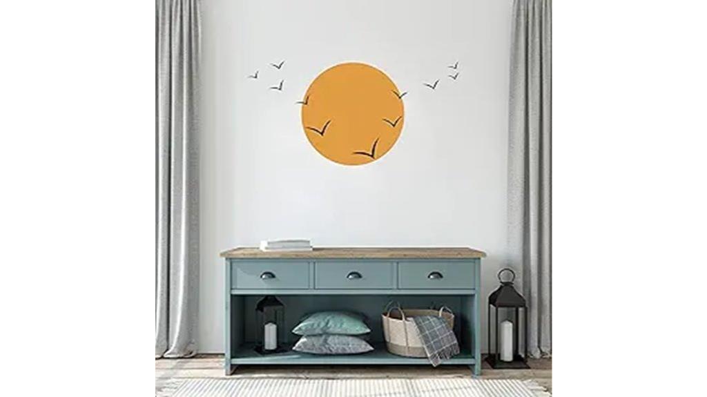 minimalist birds sun decal