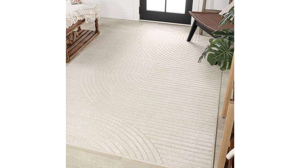 minimalist high low area rug