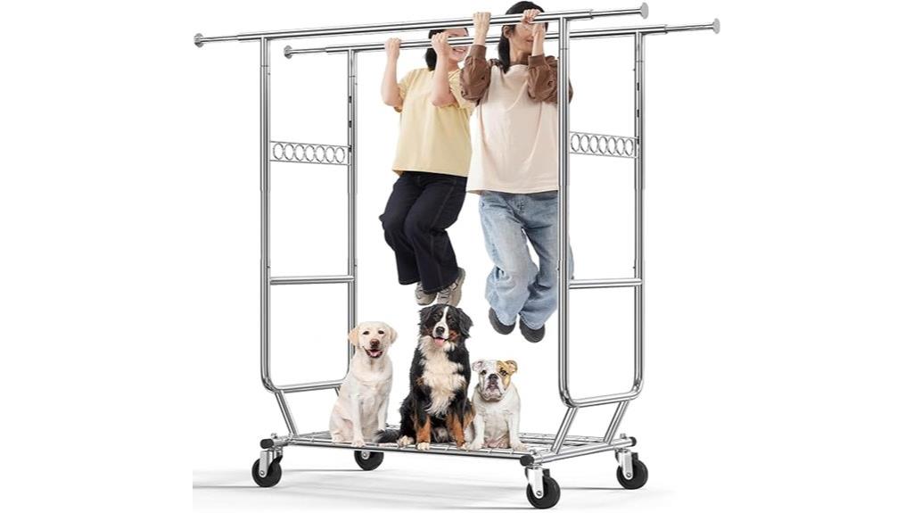 mobile heavy duty clothing rack
