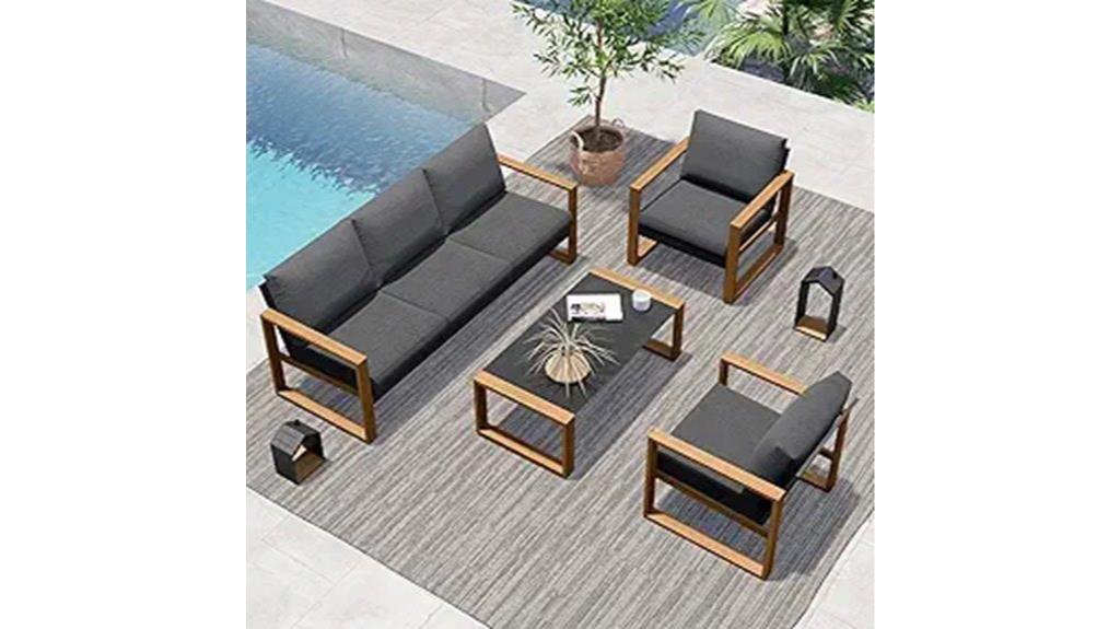 modern aluminum patio set