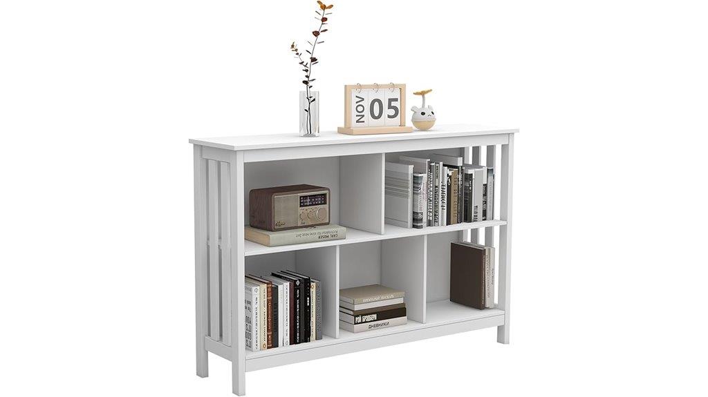 modern minimalist horizontal bookshelf