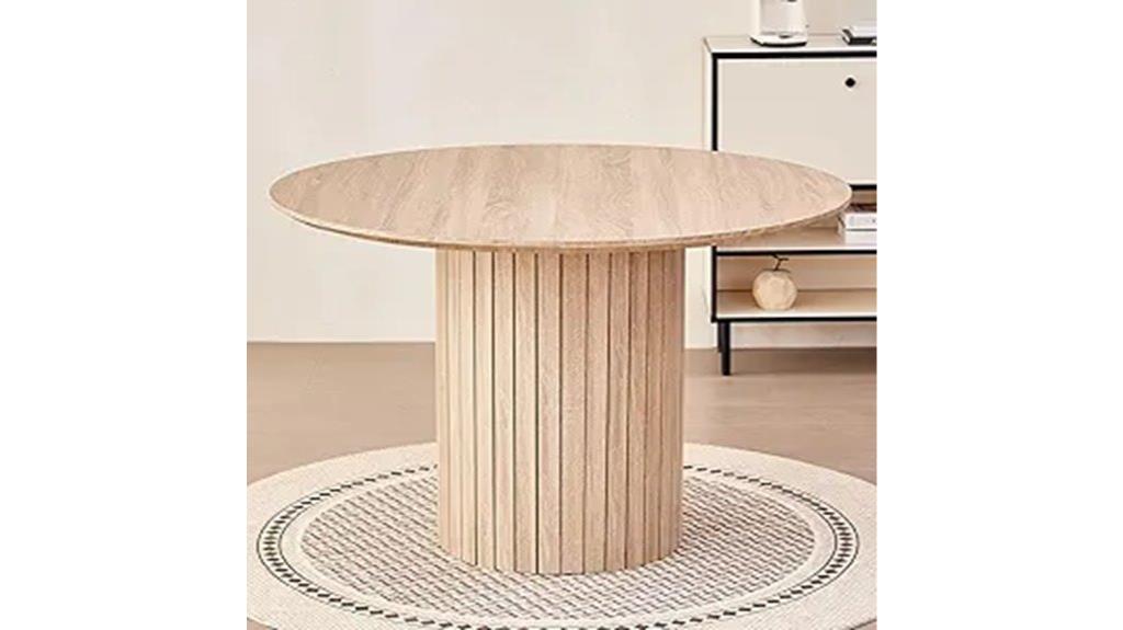 modern round wood table