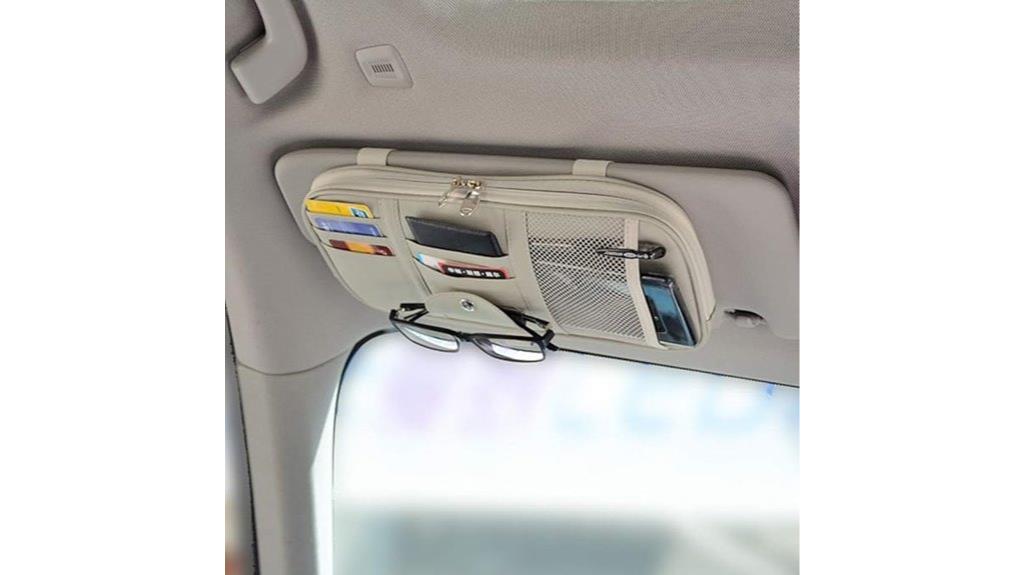 multi pocket car visor organizer