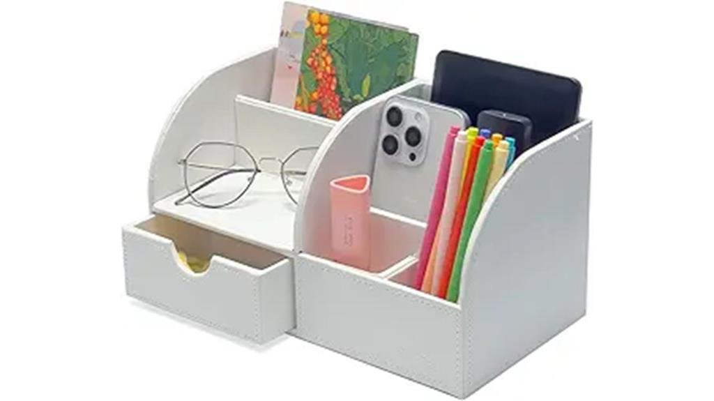 multifunctional leather desk organizer