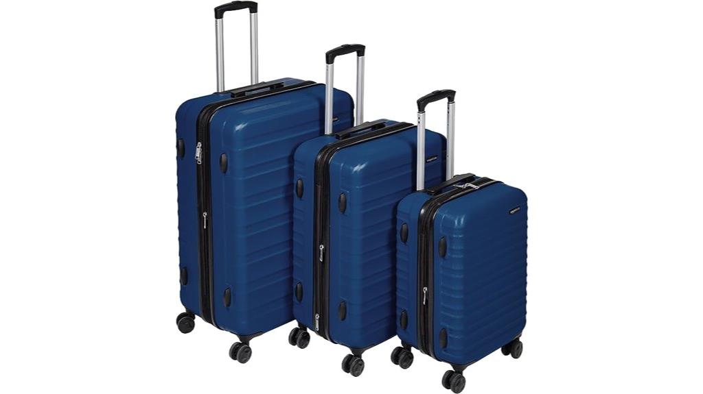 navy blue hardshell luggage set